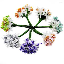 Decorative Flowers Mulberry Party Artificial Flower Stamen Wire Stem/marriage Leaves DIY Wreath Wedding Box Decoration Fake