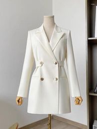 Women's Suits Fashion Suit Coat Spring Autumn White Blouse Blazers For Women Chic And Elegant Woman Jacket Casual Slim