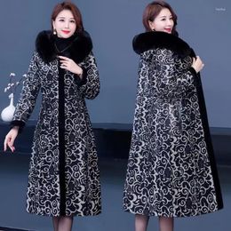 Women's Fur Two-sided Faux Coat Female One-piece 2023 Autumn Winter Long Over-the-knee Plus Velvet Thick Warm Overcoat Womens