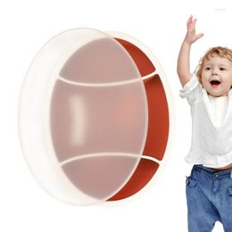 Dinnerware Sets Silicone Divided Toddler Plates Rugby Ball Shape Suction PLate For Self Feeding Training Dish