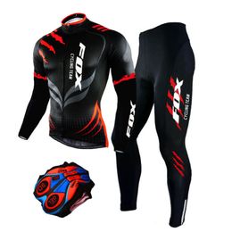Cycling Jersey Sets Team Mens Long Sleeve Set MTB Bike Clothing Tenue Velo Homme Bicycle Wear Trouser Cycle Uniform Kit 230801