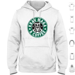 Men's Hoodies Krav Maga And Coffee-Funny Hoodie Cotton Long Sleeve Isreali Defense Self