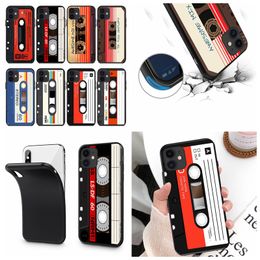 IP15 Retro Cassette Tape Soft Case For Iphone 15 Plus 14 Pro MAX 13 12 11 XR XS 8 7 iPhone15 Vintage Style TPU Silicone Mobile Smart Phone Back Cover Skin