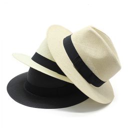 Wide Brim Hats Bucket Summer Fedoras Panama jazz Hat Sun for Women Man Beach Straw Men UV Protection Cap chapeau femme 230801