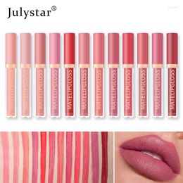 Lip Gloss 12-Color Liquid White Waterproof Long-Lasting Non-Stick Cup Moisturises Lips In Velvet Matte Colour 2023