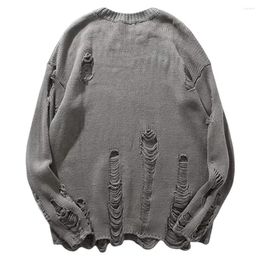 Men's Sweaters Men Base Sweater O-Neck Skin-touch Dressing Loose Holes Bottoming Knitted Streetwear