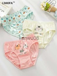 Panties LJMOFA 5pcs Kids Brief Underwear Girls Florals Cute Cartoon Princess Cat Painting Underpants Child Cotton Soft Thin Briefs B145 x0802