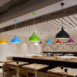 Pendant Lamps Modern Simple Creative Personalized Decorative Colorful Dining Table Single Ended Aluminum El Restau