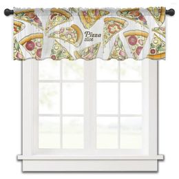 Curtain Slice Pizza Burrito Tulle Kitchen Small Window Valance Sheer Short Bedroom Living Room Home Decor Voile Drapes