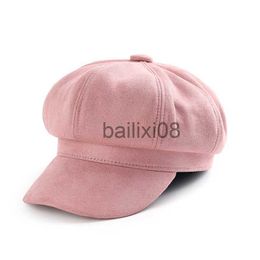 Stingy Brim Hats New Women Warm Solid Berets For Women Outdoor Adjustable Female Autumn Winter Casual Lady Cap Hat J230802