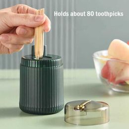 2pcs Toothpick Holders Pop-up Automatic Toothpick Dispenser Creative press-on self-ejecting toothpick Household Toothpick Holder