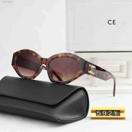 24SS Celina Sunglasses Men's Women's Arc De Triomphe Sunglasses New New Fashion High Definition Polarized Unisex Large Frame Sunglasses 5922 Brown Triumphal