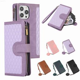 Capas de telefone celular Carteira Cartões de couro Solt Crossbody Case para iPhone 14 Pro Max 13 12 11 X XR XS 7 8 Plus SE 2022 Lanyard Strap Bolsa Capa L230731