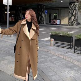 Women's Jackets Lamb Wool Female Autumn ANd Winter 2023 Cotton-Padded Jacket Long Coat Plus Velvet Thickening Pie To Overcome Ins Tide.