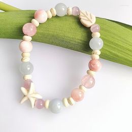 Strand Macaron Colour Starfish Ceramic Little Elephant Handmade Beaded Bracelet Sweet Versatile Girlfriend For Women