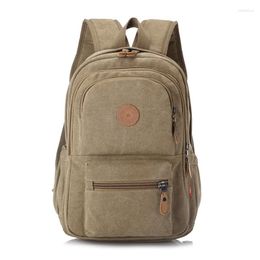 Backpack Korean Version Trendy Casual Canvas Unisex Travel Computer School Bag Large Capacity Retro Student