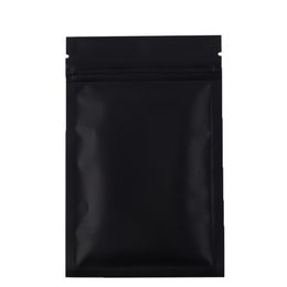 High quality 100 X Metallic Mylar ziplock bags flat bottom Black Aluminium foil small zip lock plastic bags213n