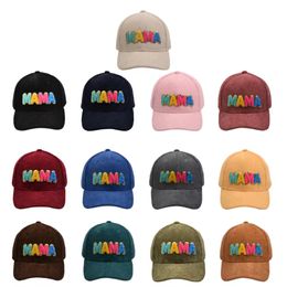 Parent-child Baseball Cap MAMA Hat for Women Sun Visor Corduroy Embroidered Letters Outdoor Sport Hats C243