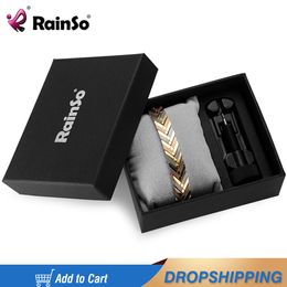 Charm Bracelets Rainso Stainlesssteel Magnetic Bracelet For Women Viking Girl Jewellery 4in1 Bio Energy Bangle Healing Therapy Wristband 230801