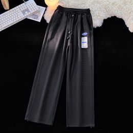 Men's Pants 2023 Men Casual Spring Autumn Light Luxury Is Fashion Large Size Loose Sweatpants Waffle Thickened Warm