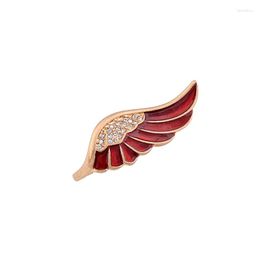 Cluster Rings Red Enamel Crystal Wing Ring For Women Fashion Finger Accessories Vintage Jewellery