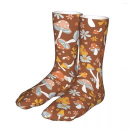 Men's Socks Retro Floral Mushrooms Summer Flower Men Women Funny Happy Crazy Spring Autumn Winter Gifts