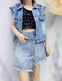 2024 KSUBI Short Ksubi Jeans Woman Skirt Women Designer Designer Clothe Nuova camicia non collisione orlo crudo grezzo irregolare in denim corta Streetwear Streetwear Goth 256