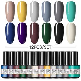 Nail Polish ROSALIND Gel Set Vernis Semi Permanent Kit Top Base Coat For Art Nails Accesorios Manicure 230802