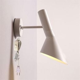 Wall Lamps Adjust Up And Down Horn Lamp Modern Loft LED Mirror Light Fixture E27 Sconces For Bedroom Home Decor Lights