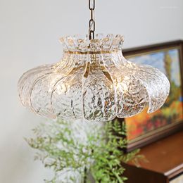Pendant Lamps Retro Bedroom Chandelier Study And Restaurant B & Designer High-End Copper Glass