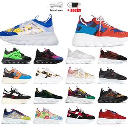 2023 Italy Chain Designer Shoes Top Quality Reaction sneakers triple black white multi-color suede Height Reflective Luxury Women Men Designer Trainers Eur 36-45