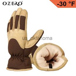 Ski Gloves OZERO Winter Thermal Deerskin Glove Motorcycle Snowboard 3M Outdoor Sports Windproof Skiing Warm Motorbike Glove For Men's Woman J230802