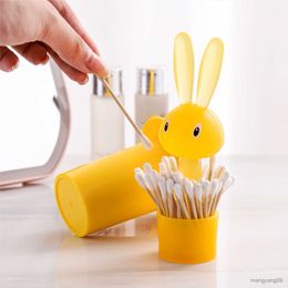2pcs Toothpick Holders Rabbit Toothpick Holder Cotton Swabs Box Raised Style Toothpick Storage Case Dispenser Dental Floss Storage Container Home Decor R230802