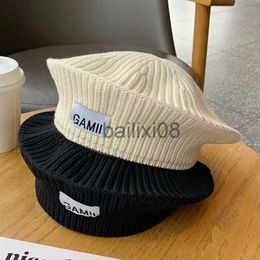 Stingy Brim Hats Women Knitted Beret Autumn Winter Hat Wool Thick Berets French Artist Beret Painter Hat Girls Berets Female Warm Cap Beanies J230802