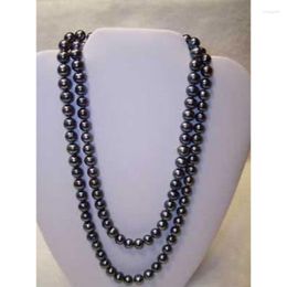 Pendant Necklaces 8-9mm Tahitian Bla Pearl Nelace 48inch 122cm