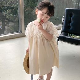 Girl Dresses 2023 Summer Kids Loose Girls Sweet Lace Dress Korean Children's Clothing Toddler Girls' Birthday Party Princess