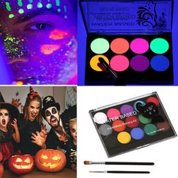 Body Paint UV 8 15 Colorful Water Soluble Non Toxic and Washable Halloween Club Makeup for Adults Children 230801