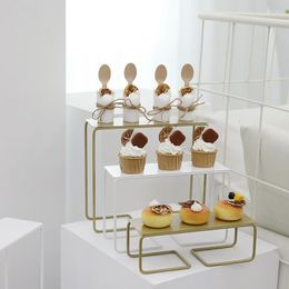 Plates Gold Simple Cake Stand European Wedding Ladder Dessert Rack Window Display Shelf Cold Meal Tea Break Pastry