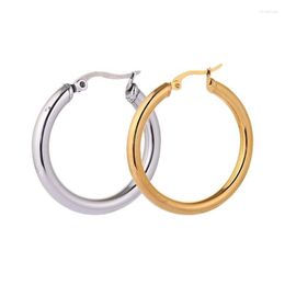 Hoop Earrings 6 Pcs Stainless Steel Nice Big Antiallergic Unfading Connector 2 Colors DIY Stud Fashion Jewelry Lead/Nickle Free