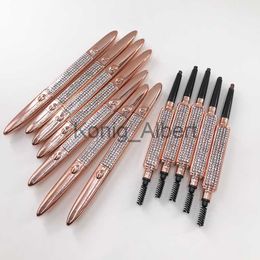 Eyebrow Enhancers New Diamond Triangle Pencil 3D Eye Brow Pencil with Brush Waterproof Mineral Long Lasting Automatic Eyebrow Pencil x0801