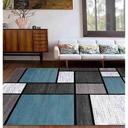 Carpets Blue Grey Square Carpet for Living Room Home Decoration Sofa Table Large Area Rugs Bedroom Floor Mat Non-slip Entrance Doormat R230802