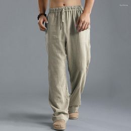 Men's Pants 2023 Large Loose Casual Linen Breathable Cargo