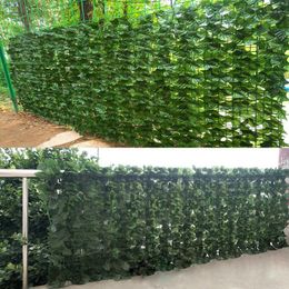 Decorative Flowers Artificial Fence Covering Privacy Outdoor Garden 19.6x118inch Faux Ivy Hedge Joint Prevent Leaves Falling Off