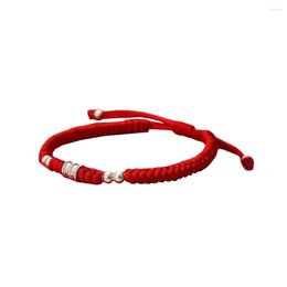 Link Bracelets Bracelet Red Rope Handiwork Knitted Charming Retro Personality Unique Jewellery Findings For Women Office