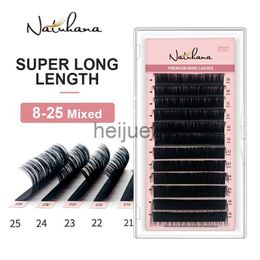 False Eyelashes NATUHANA 825mm Super Long Length Eyelash Extension Korean PBT False Mink Eyelashes Individual Synthetic Silk Fake Lashes Cilios x0802