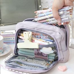 Pencil Bags Large Capacity Bag Aesthetic Pouch School Cases Zipper Big Stationery Pen Case Students Supplies 230802