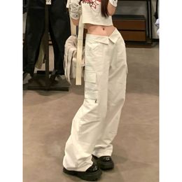 Women s Pants s Deeptown Y2k Streetwear White Cargo Women Hippie Oversize Jogger Korean Style Wide Leg Trousers Harajuku Fashion Kpop Girl 230801