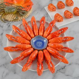 Decorative Flowers Simulation Lobster Model Fake Food Window Display Kitchen Props Night Market Samples Table Decor Home