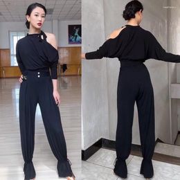 Stage Wear 2023 Modern Dance Costumes For Women Loose Bat Sleeve Top Latin Pants Women'S Training Suit Chacha Clothes DN15505