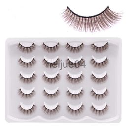 False Eyelashes 10 Pairs Brown False Eyelashes Threedimensional Multilayer Soft Simulation Natural Brown Eye Lash Extension False Eyelashes x0802